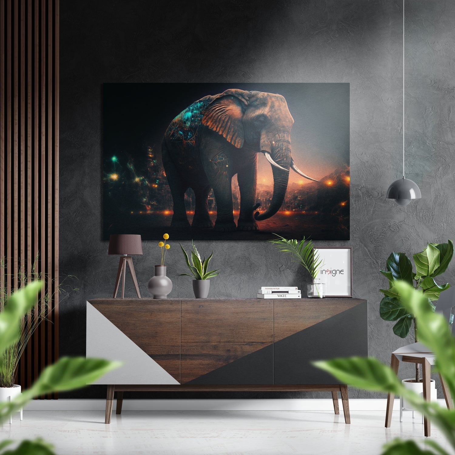 Elephant Brushed Aluminum Dibond Wall Art