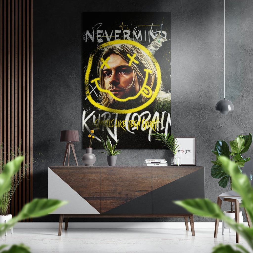 Kurt Cobain Brushed Aluminum Dibond Wall Art