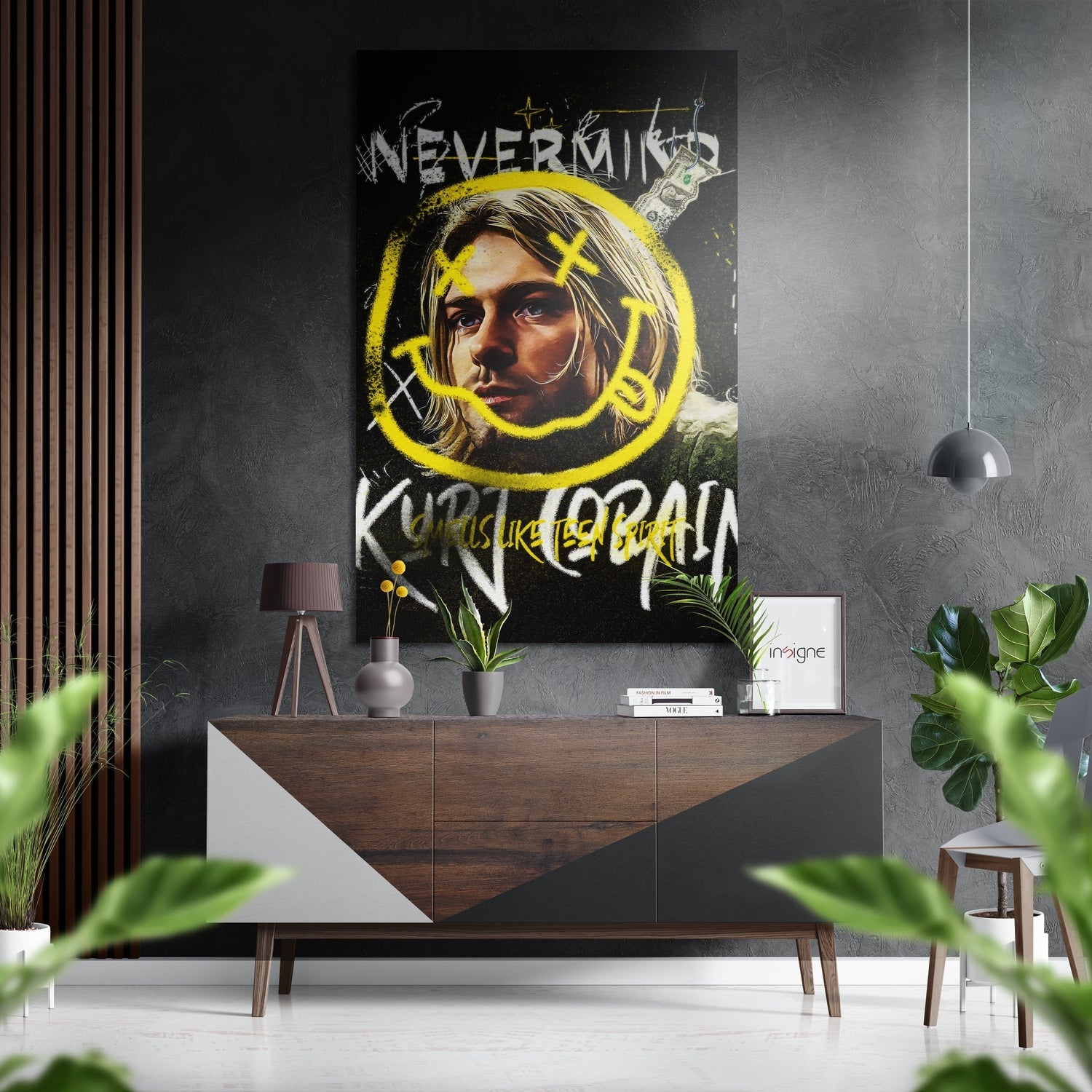 Kurt Cobain Brushed Aluminum Dibond Wall Art