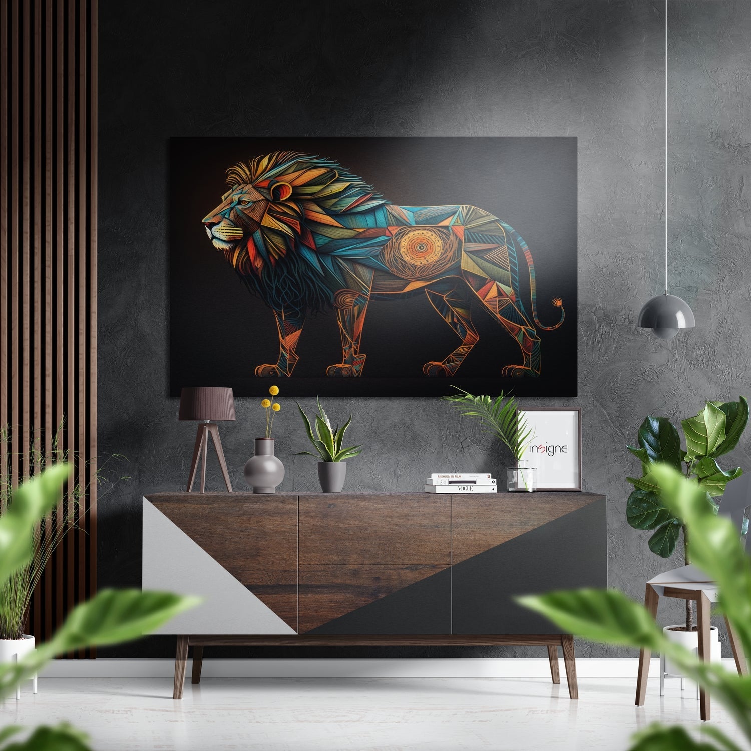 Lion Brushed Aluminum Dibond Wall Art