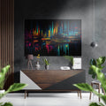 Abstract City Silhouette Brushed Aluminum Dibond Wall Art
