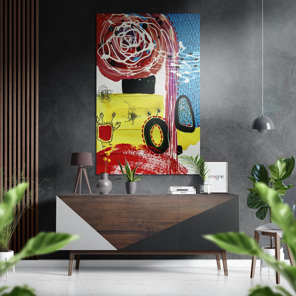 Kandinsky Style Brushed Aluminum Dibond Wall Art