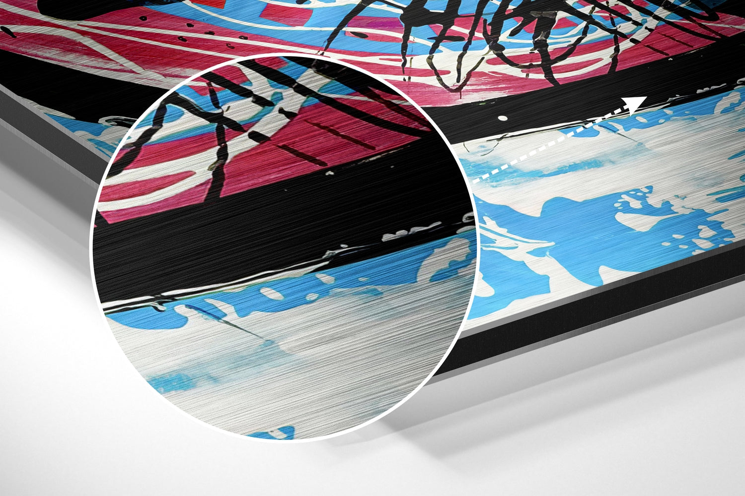 Kandinsky Style Brushed Aluminum Dibond Wall Art
