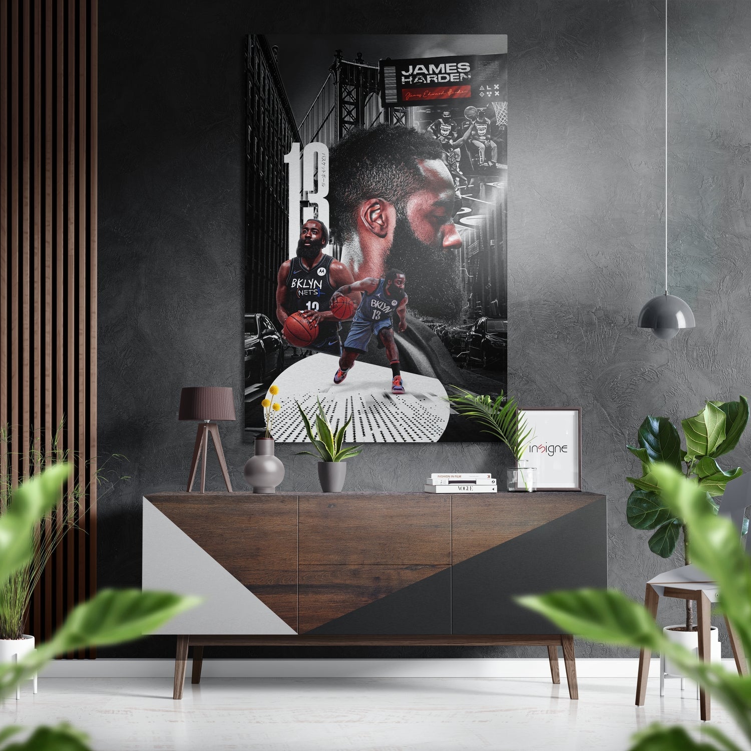James Harden Brushed Aluminum Dibond Wall Art