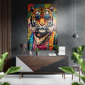 Spectacled Tiger Brushed Aluminum Dibond Wall Art