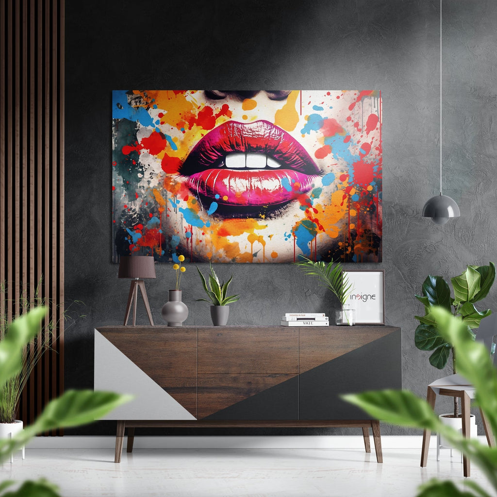 Lips Brushed Aluminum Dibond Wall Art