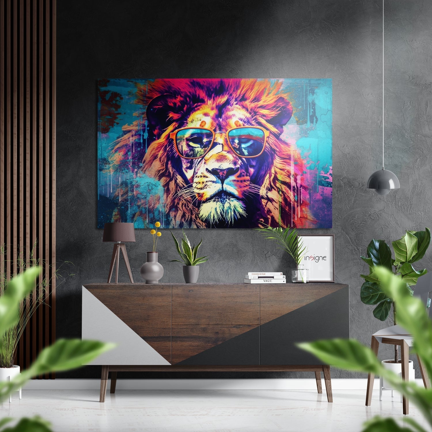 Cool Lion Brushed Aluminum Dibond Wall Art