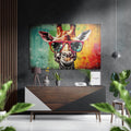 Happy Giraffe Brushed Aluminum Dibond Wall Art