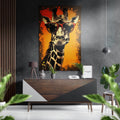 Happy Giraffe Brushed Aluminum Dibond Wall Art