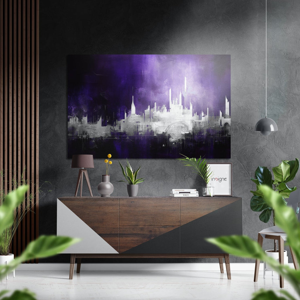 City Silhouette Brushed Aluminum Dibond Wall Art