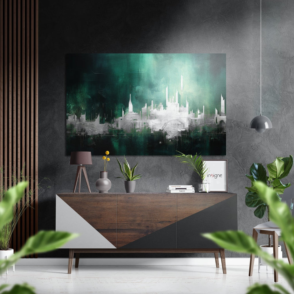 City Silhouette Brushed Aluminum Dibond Wall Art