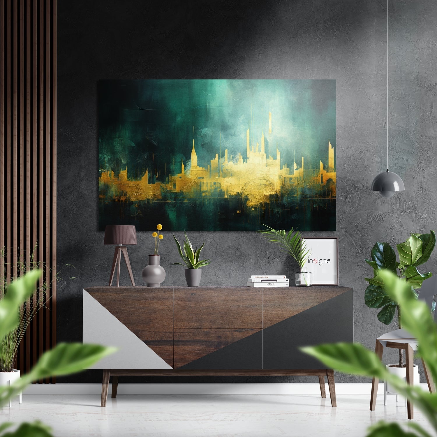 City Silhouette Brushed Aluminum Dibond Wall Art