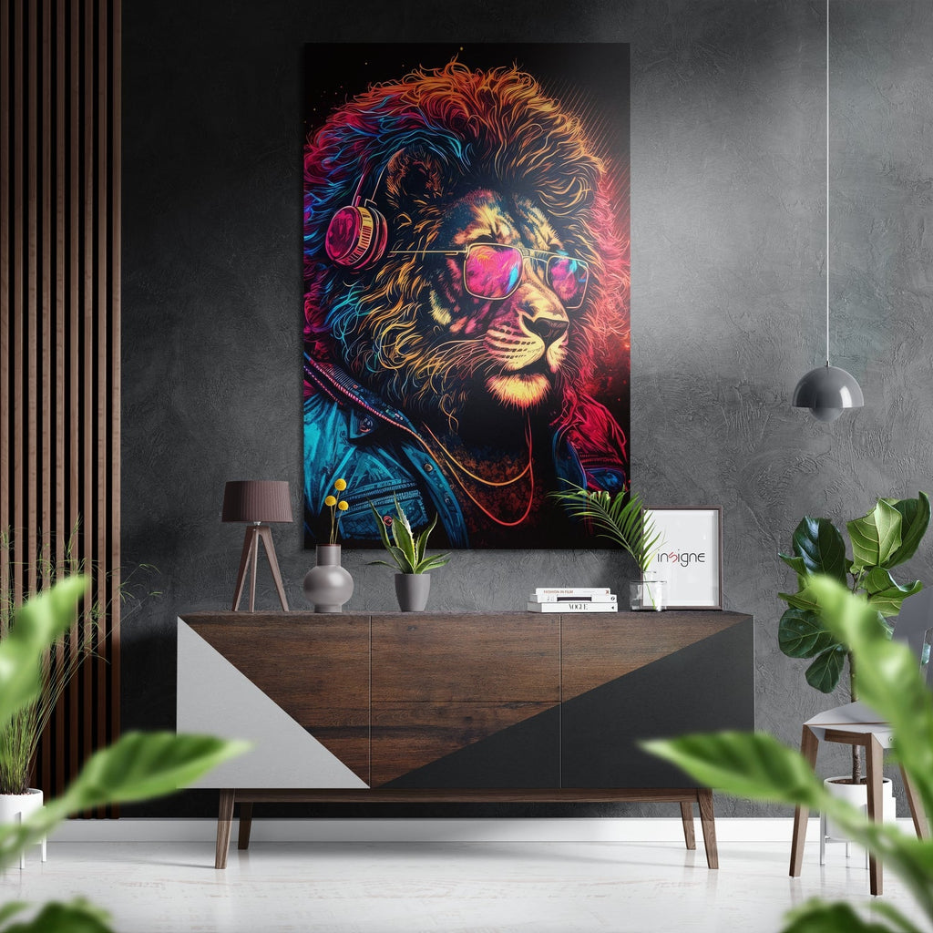 Lion Brushed Aluminum Dibond Wall Art