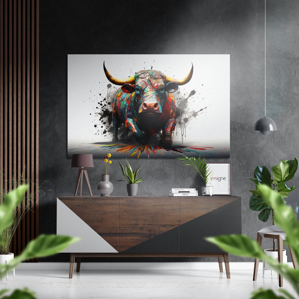 Bull Brushed Aluminum Dibond Wall Art