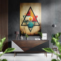 Triangles Brushed Aluminum Dibond Wall Art