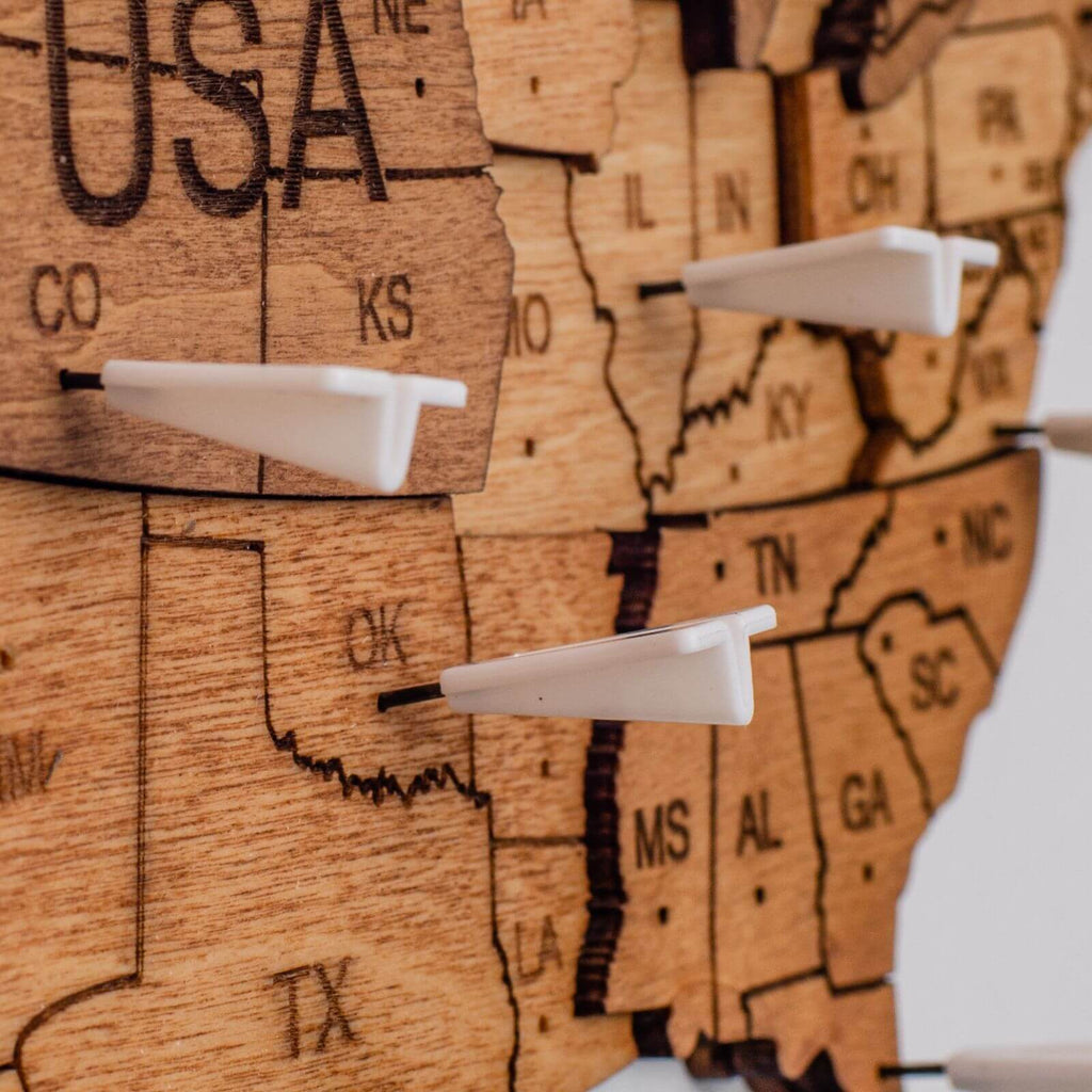Bundle: Map, Photo Frames, Flags and Airplanes Pins