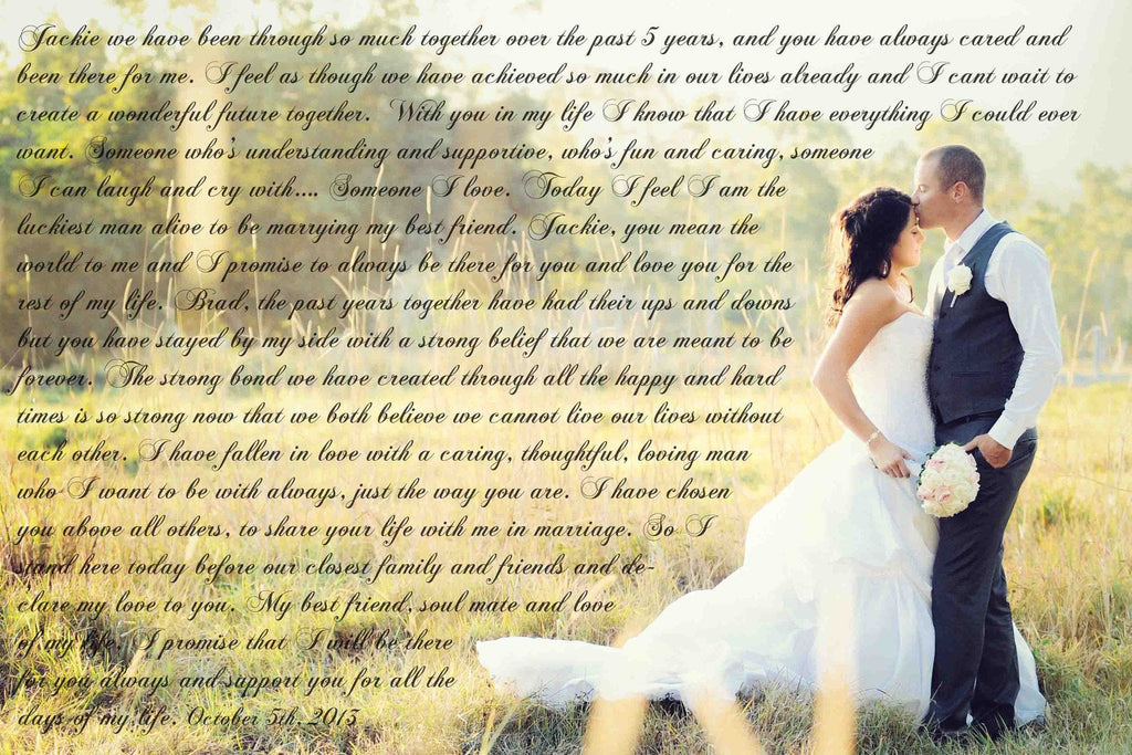 First Wedding Anniversary Gift - Your Wedding Vows On Canvas