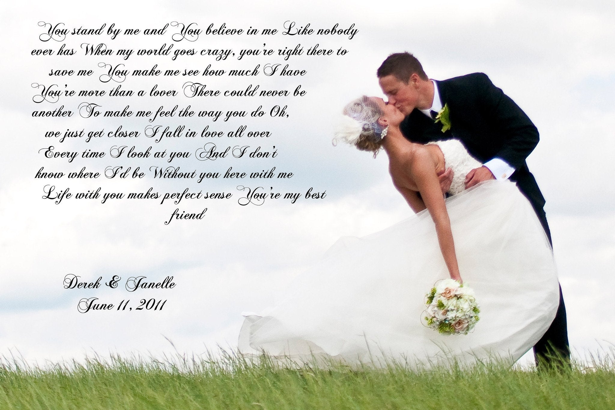 First Wedding Anniversary Gift - Your Wedding Vows On Canvas