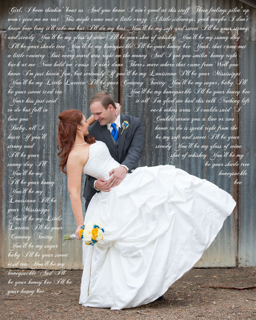 First Wedding Anniversary Gift - Your Wedding Vows On Canvas