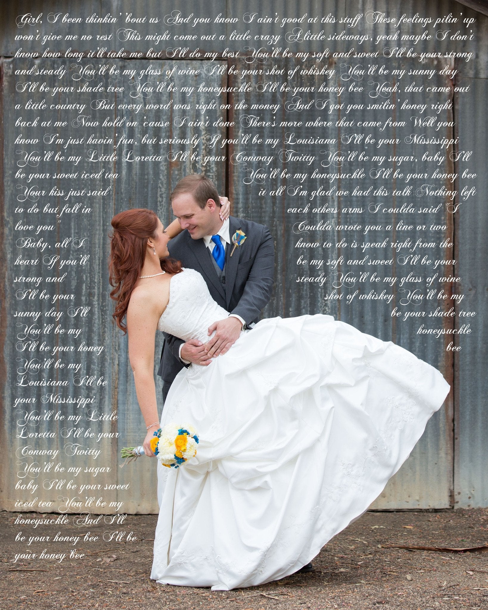 First Wedding Anniversary Gift - Your Wedding Vows On Canvas