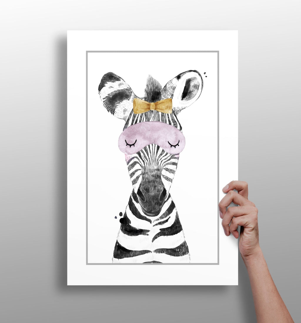 Sleepy Zebra Aluminum Print