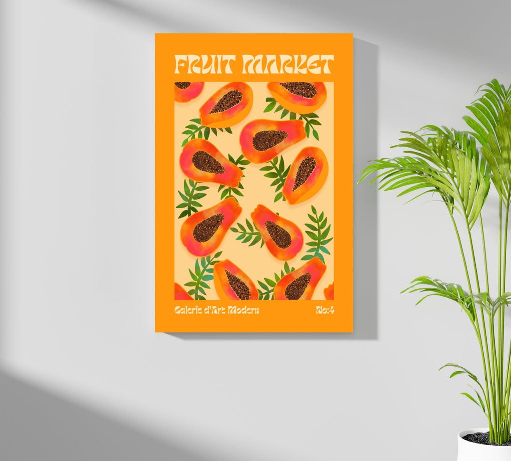 Modern Art Gallery Papayas Aluminum Print