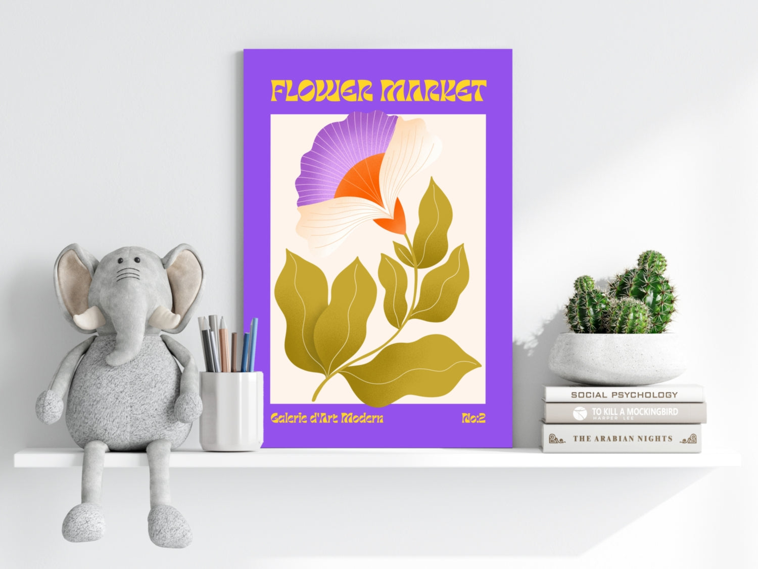 Modern Art Gallery Flower Aluminum Print