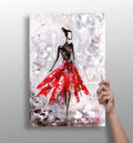 Lady in Red Dress Aluminum Print