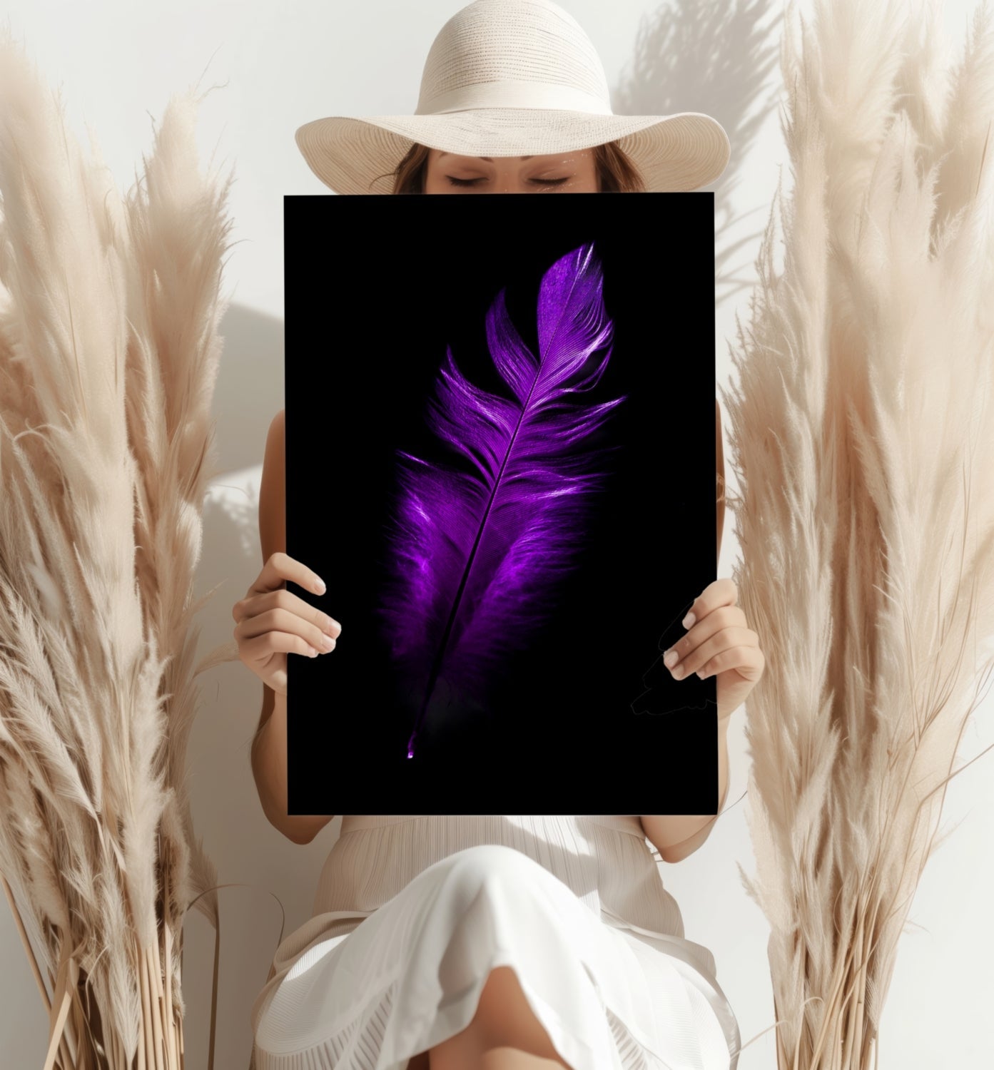 Purple Feather Aluminum Print