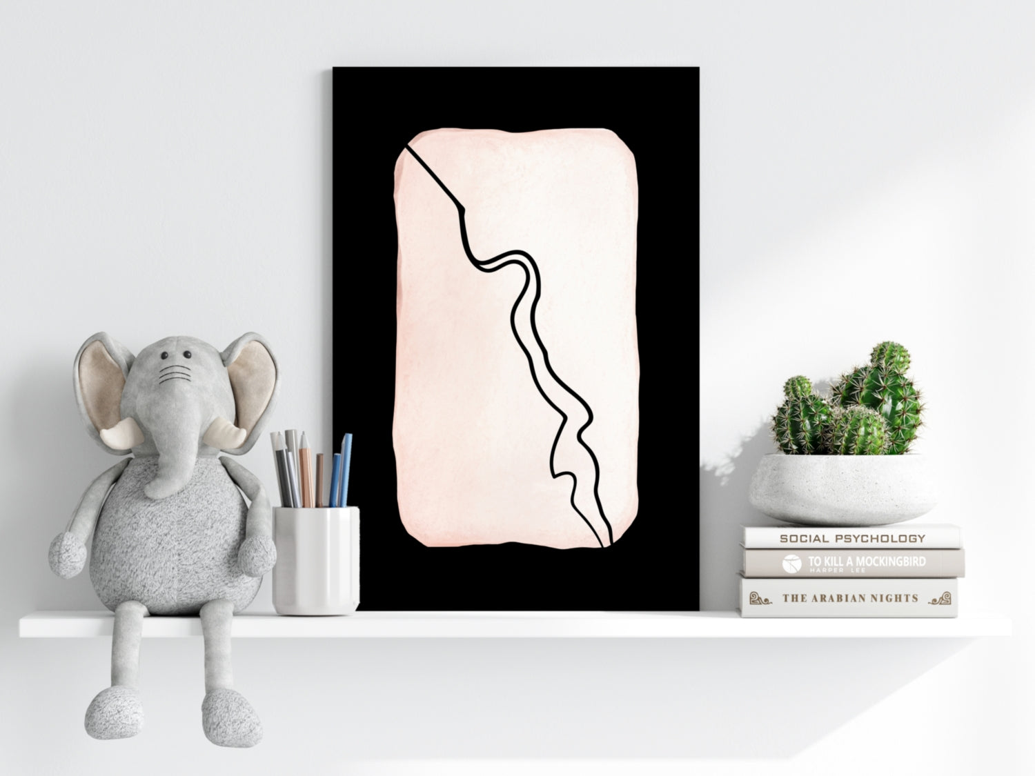 Line Art Shapes V7 Aluminum Print