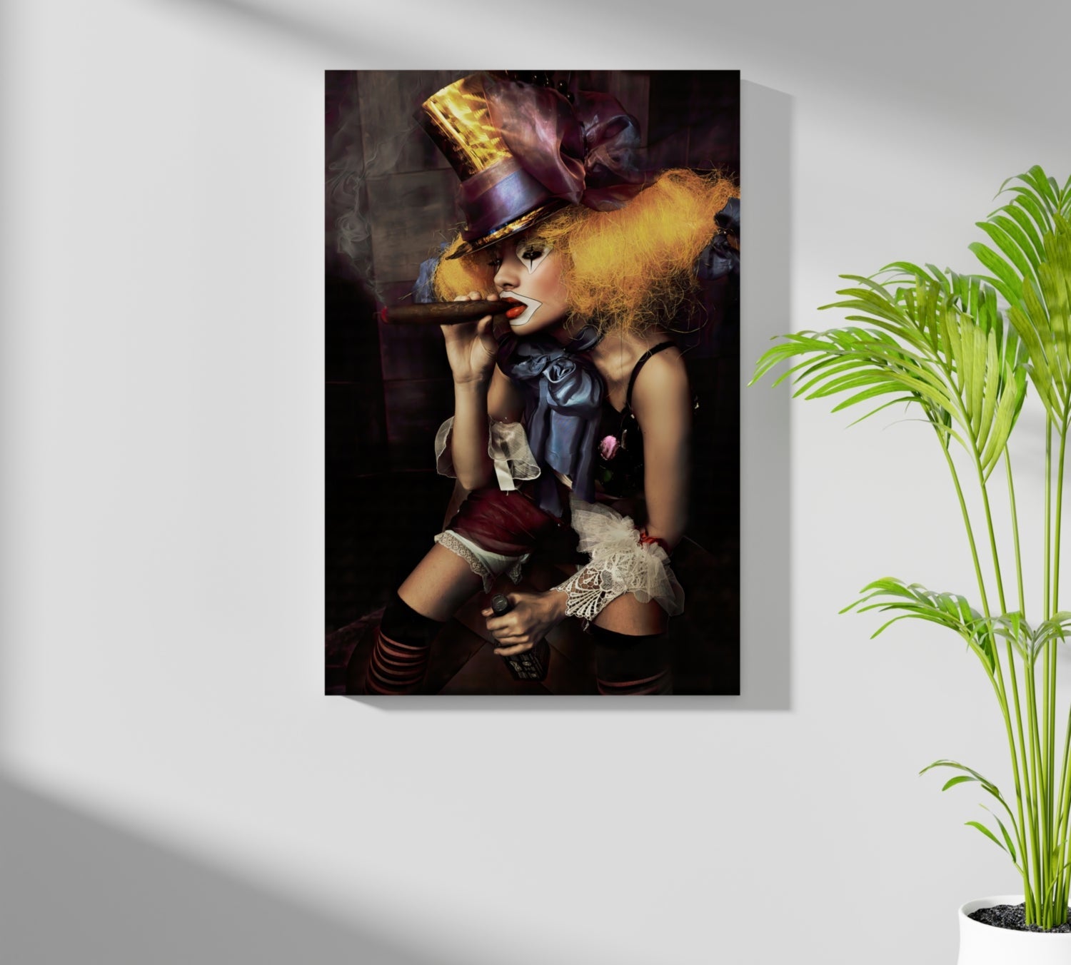 Woman Clown Aluminum Print