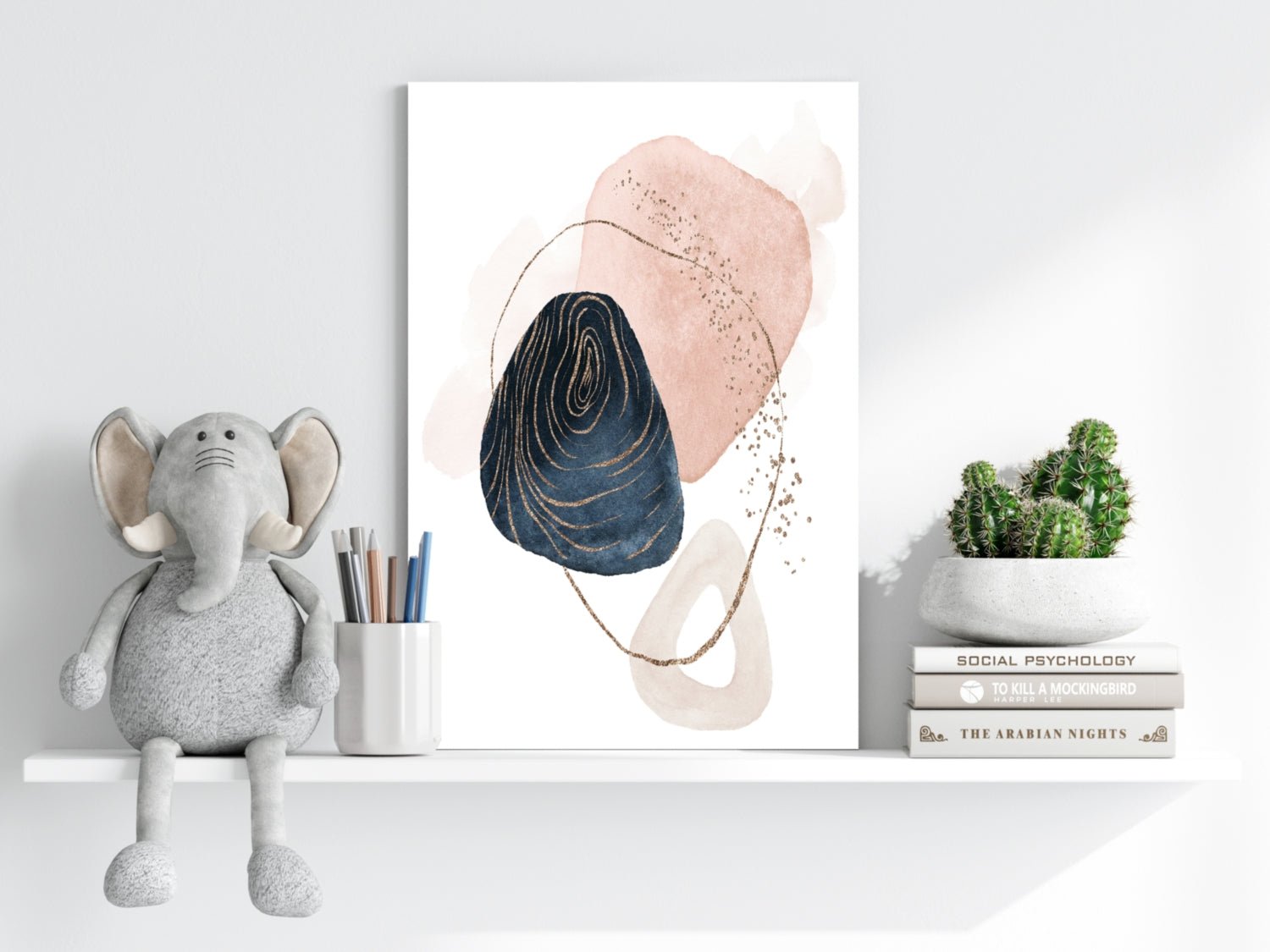 Line Art Modern Shape V1 Aluminum Print