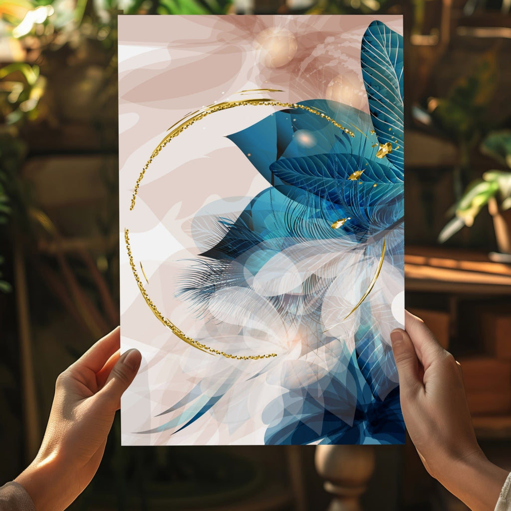 Abstract Teal Aluminum Print