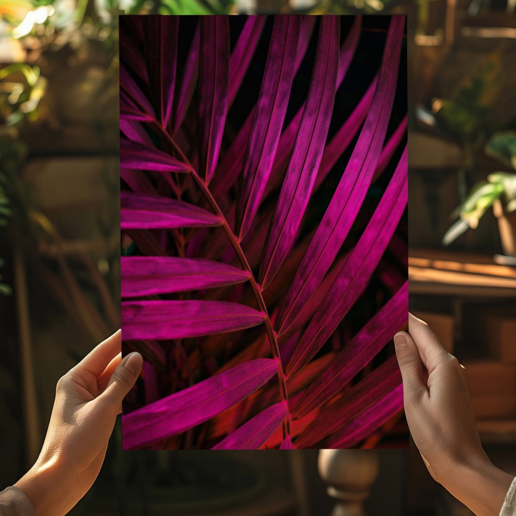 Fuschia Leaf Aluminum Print