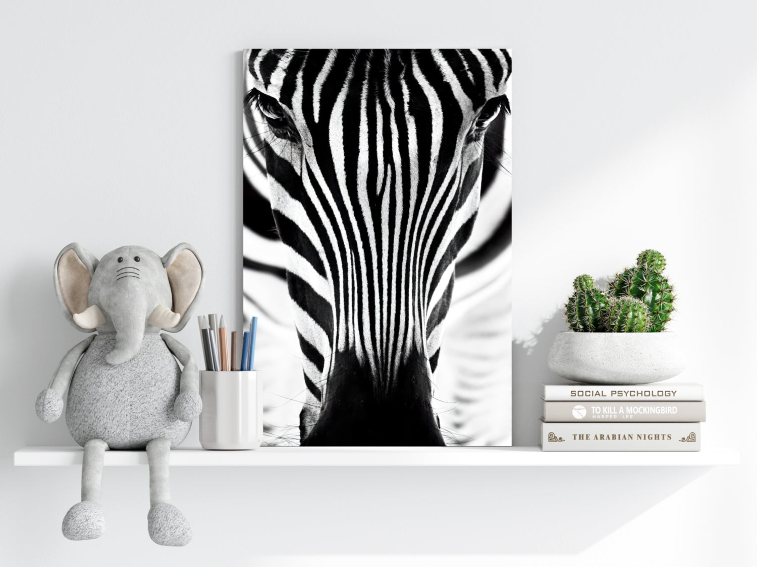 Zebra Portrait Aluminum Print