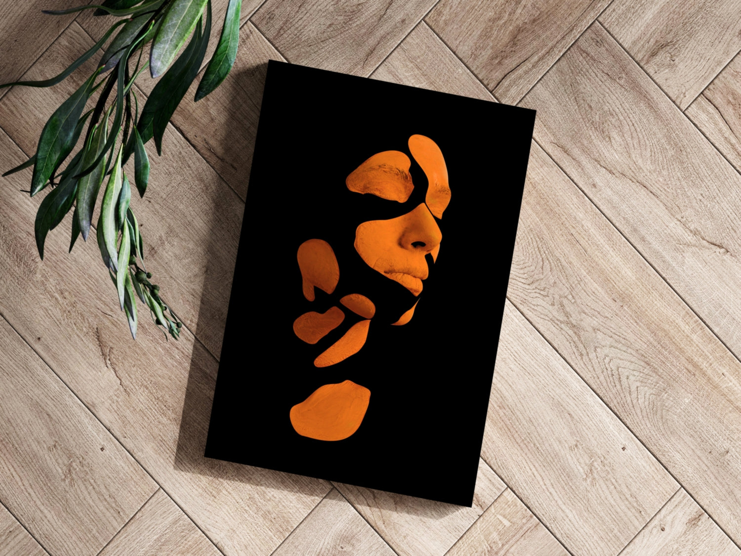 Woman in Style Orange Aluminum Print