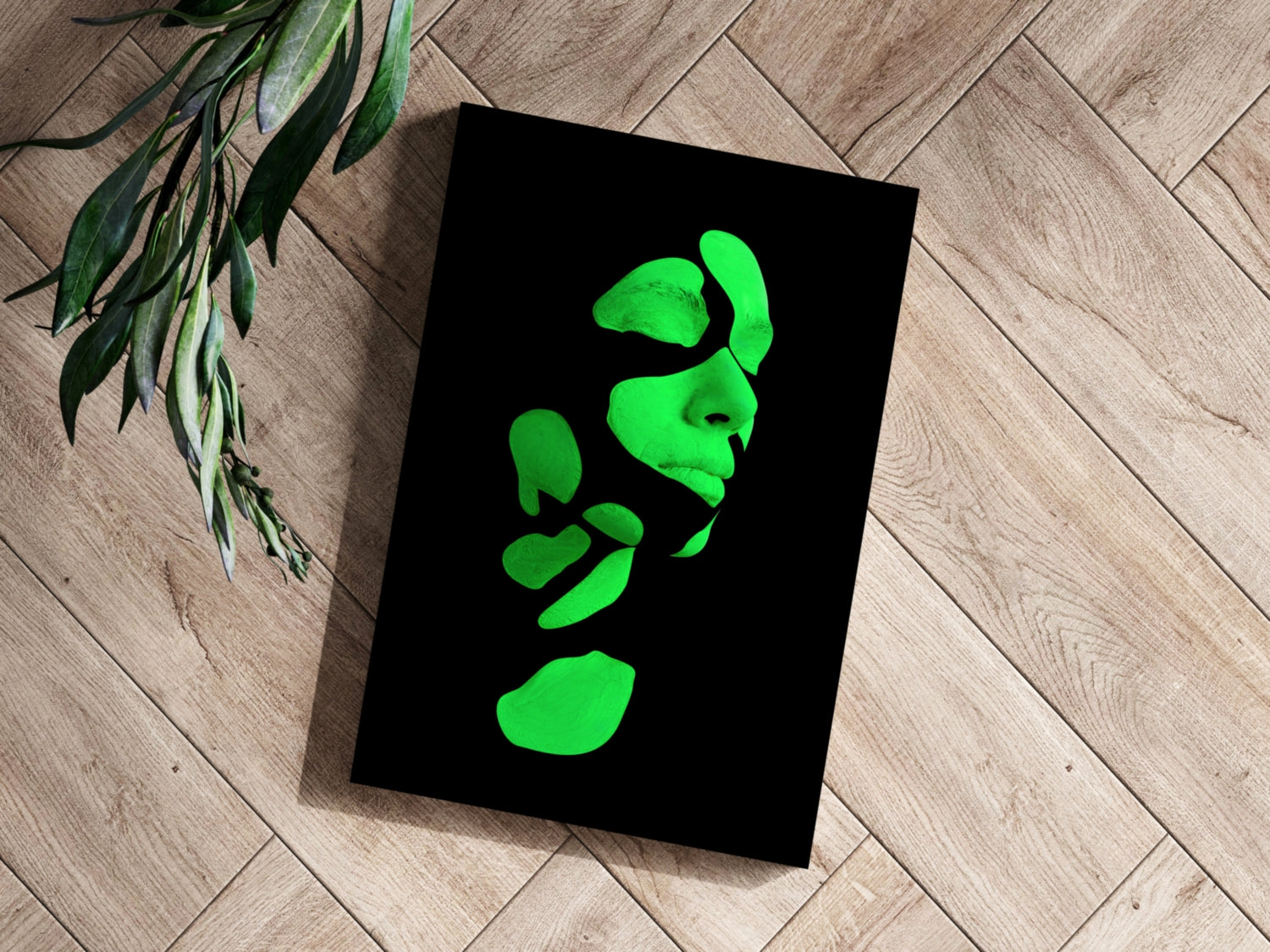 Woman in Style Green Aluminum Print