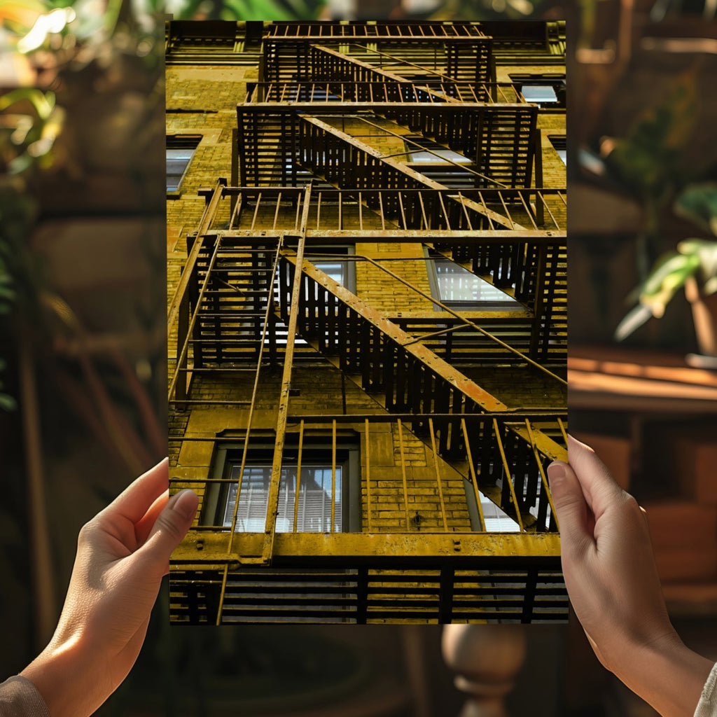 Stairs Yellow Aluminum Print