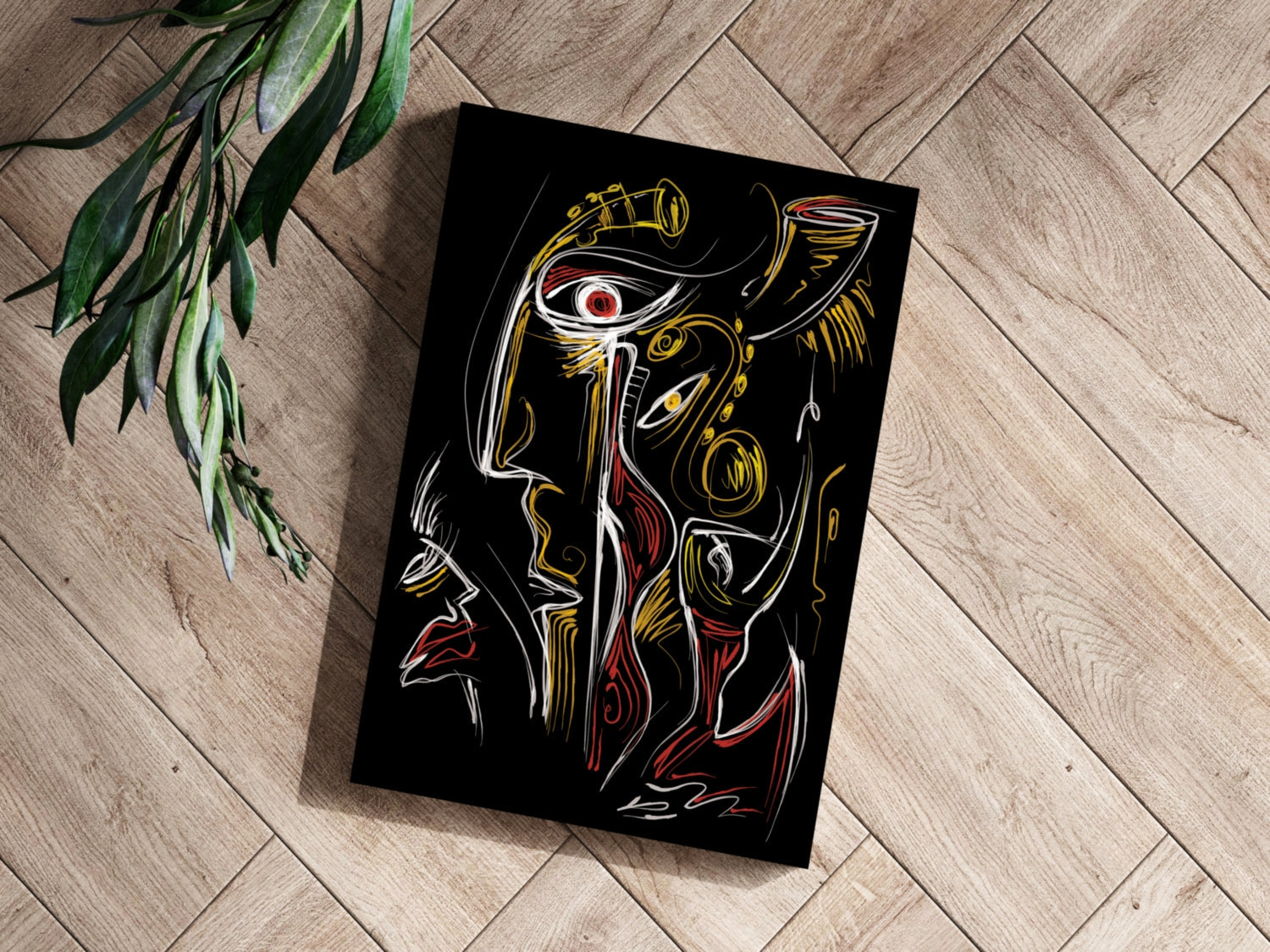 Abstract Art Faces Aluminum Print