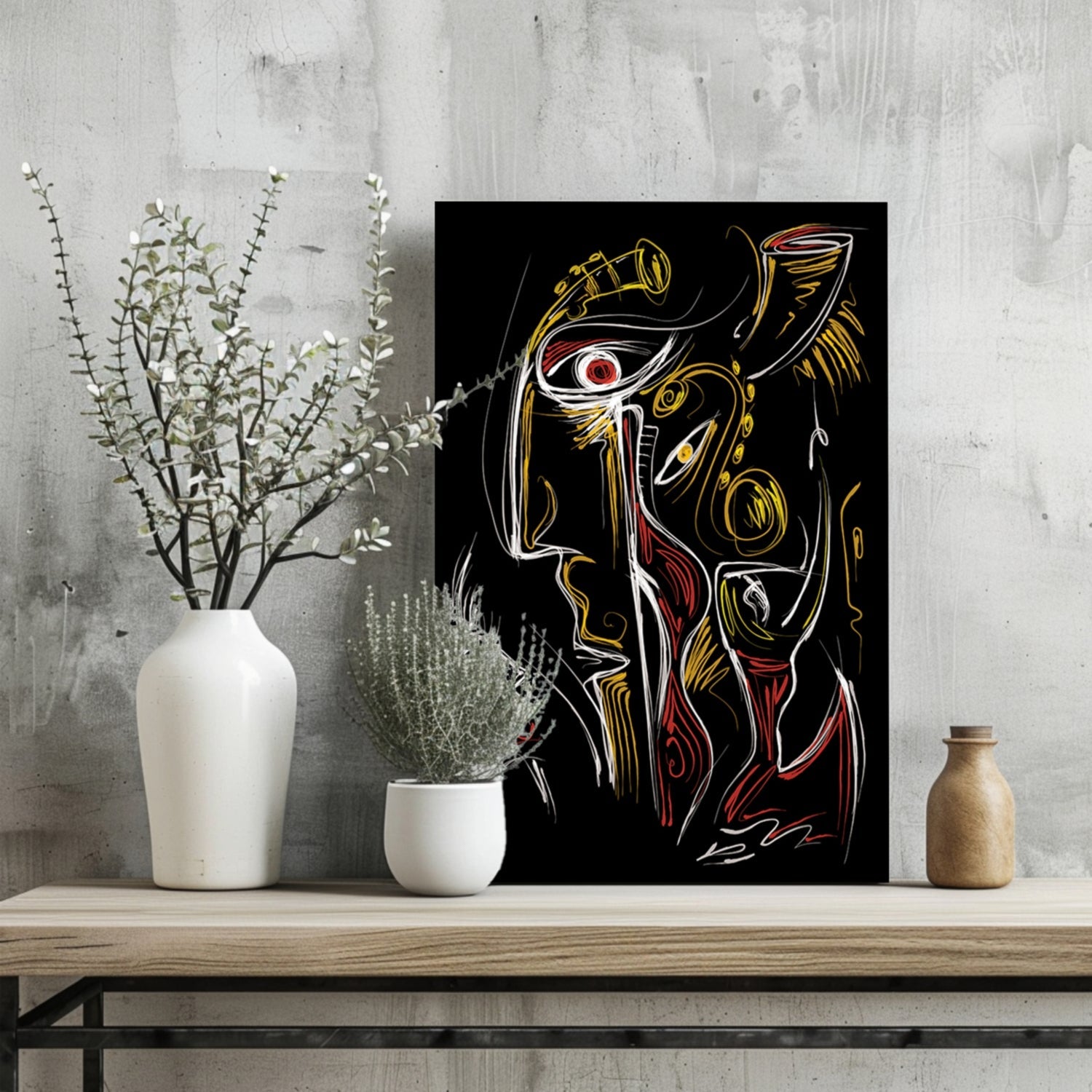 Abstract Art Faces Aluminum Print