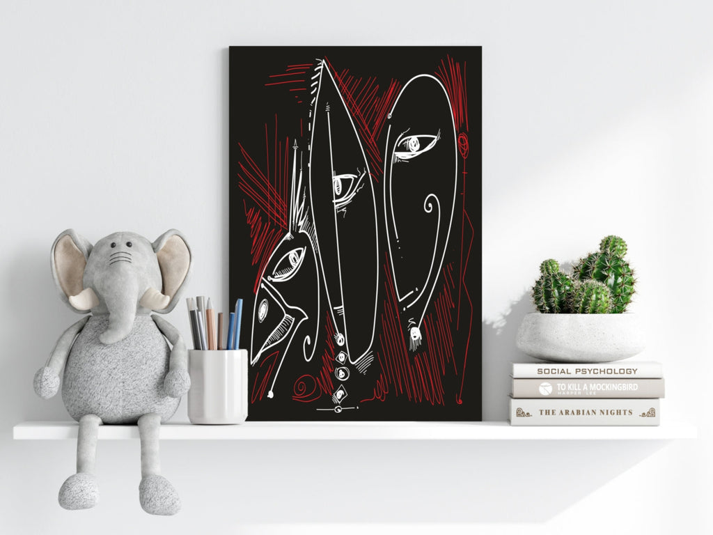 Abstract Art Faces Aluminum Print