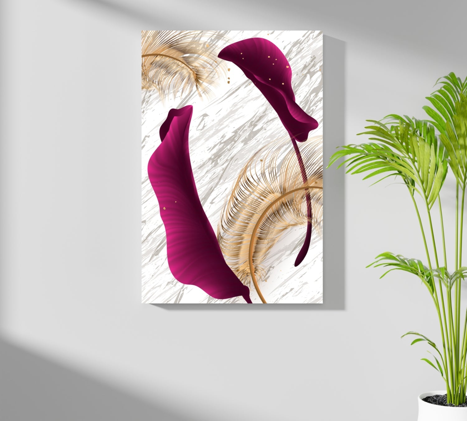 Burgundry Leaves Aluminum Print