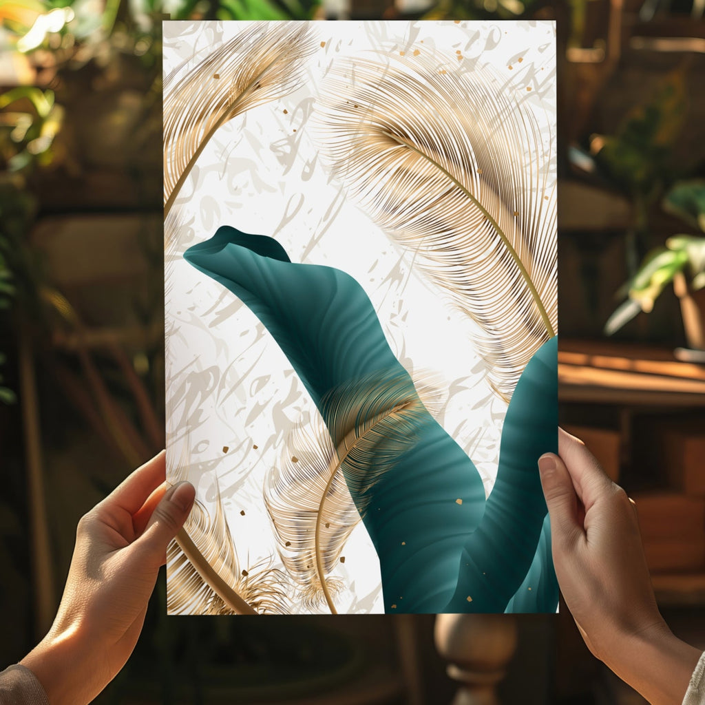 Emerald Leaves Aluminum Print