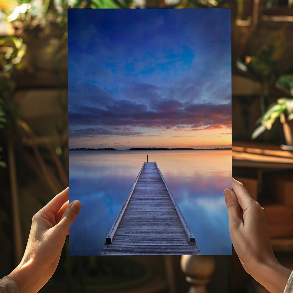 Dock View at Sunset Aluminum Print