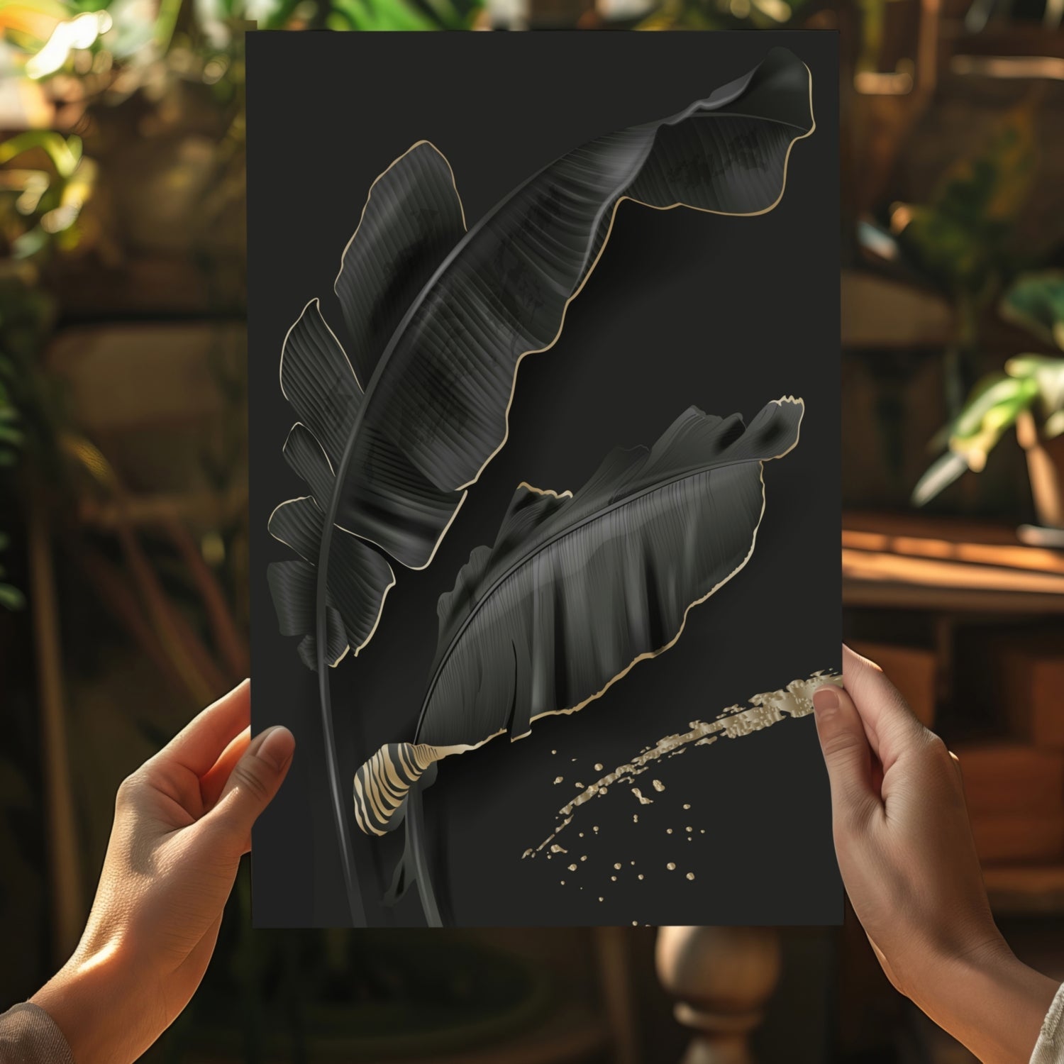 Black Leaves Aluminum Print