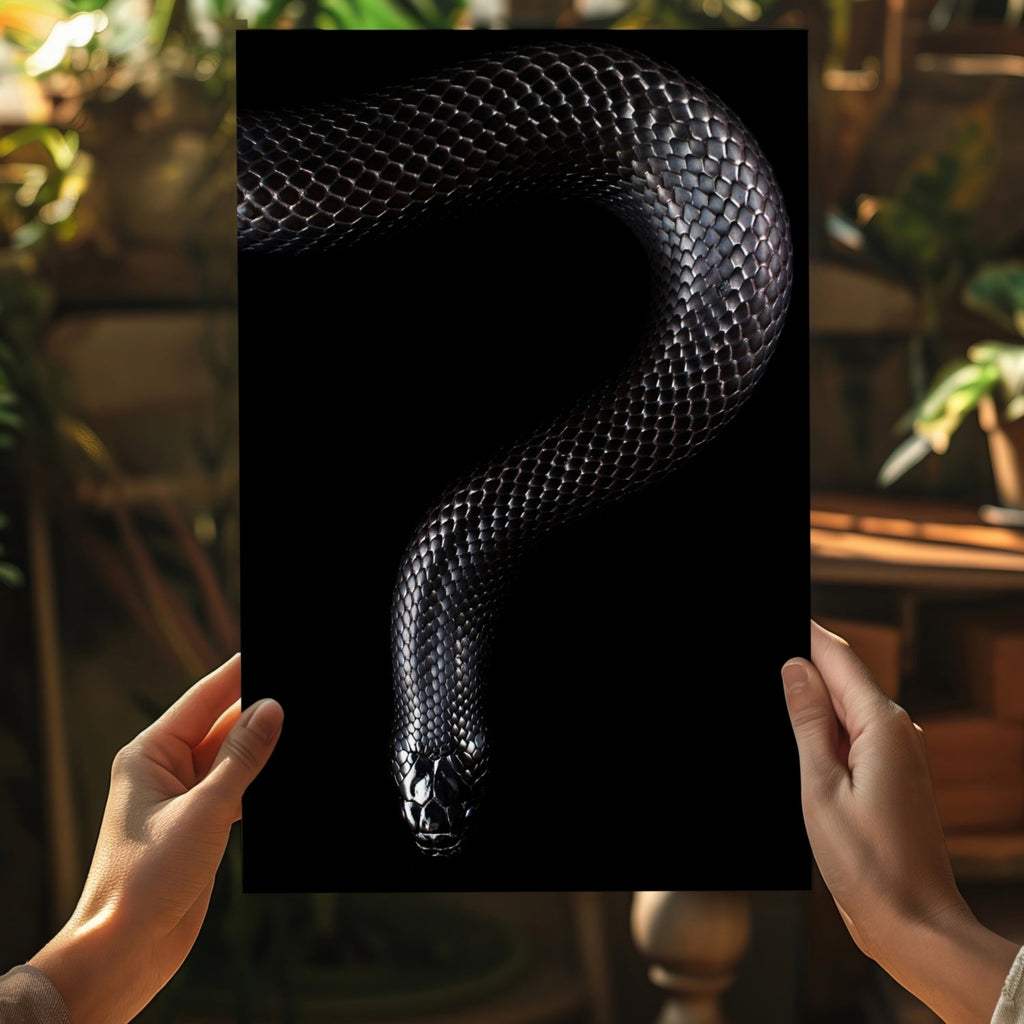 Black Snake Aluminum Print