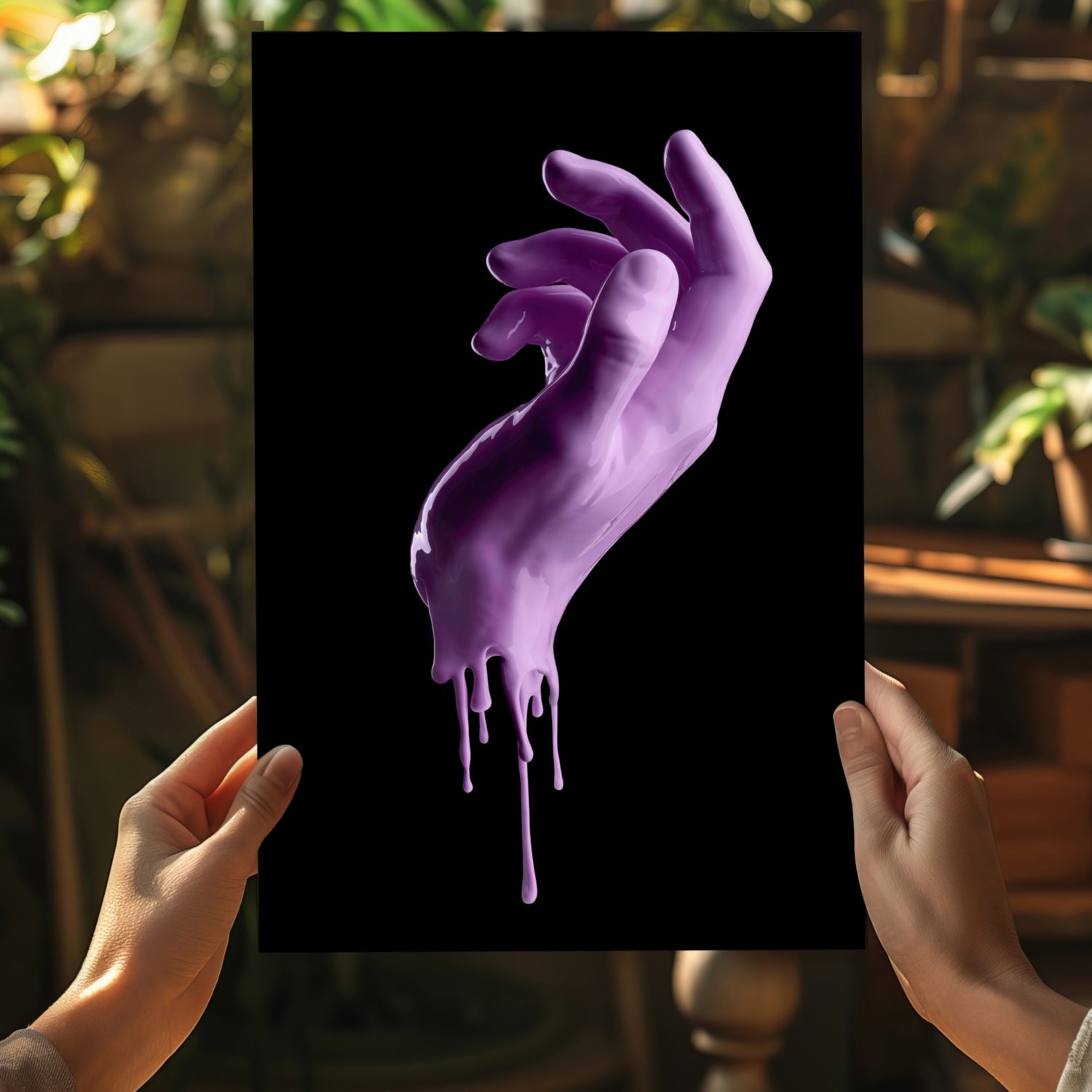 Hand in Paint Aluminum Print