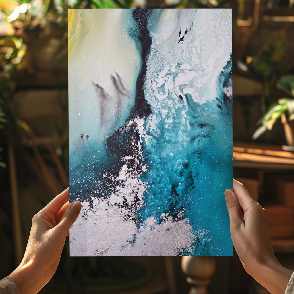 Abstract Paint Teal V2 Aluminum Print