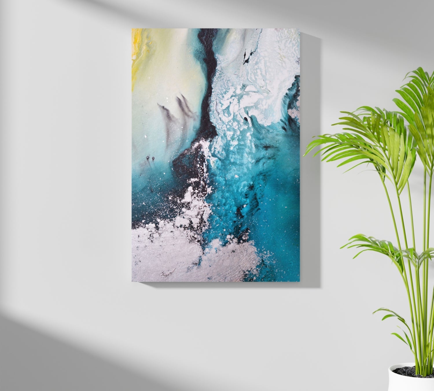 Abstract Paint Teal V2 Aluminum Print