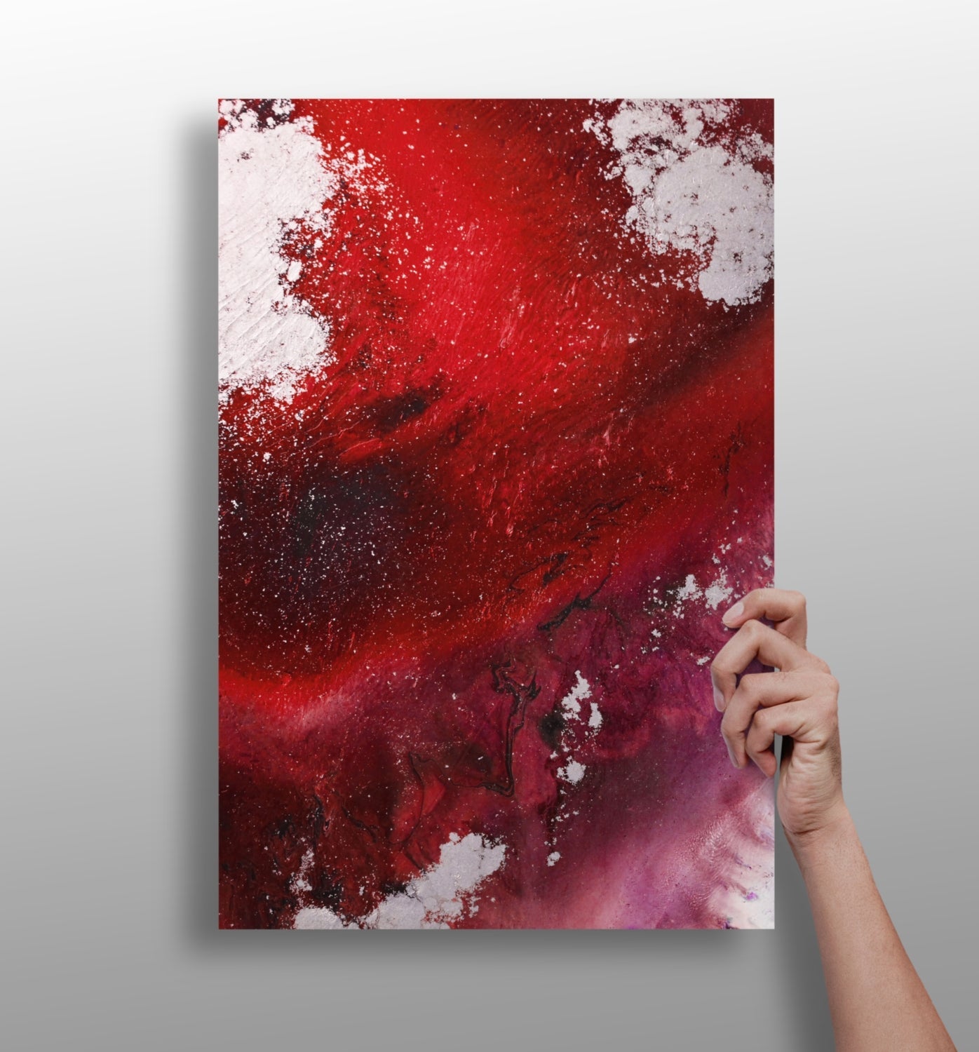 Abstract Paint Red V1 Aluminum Print